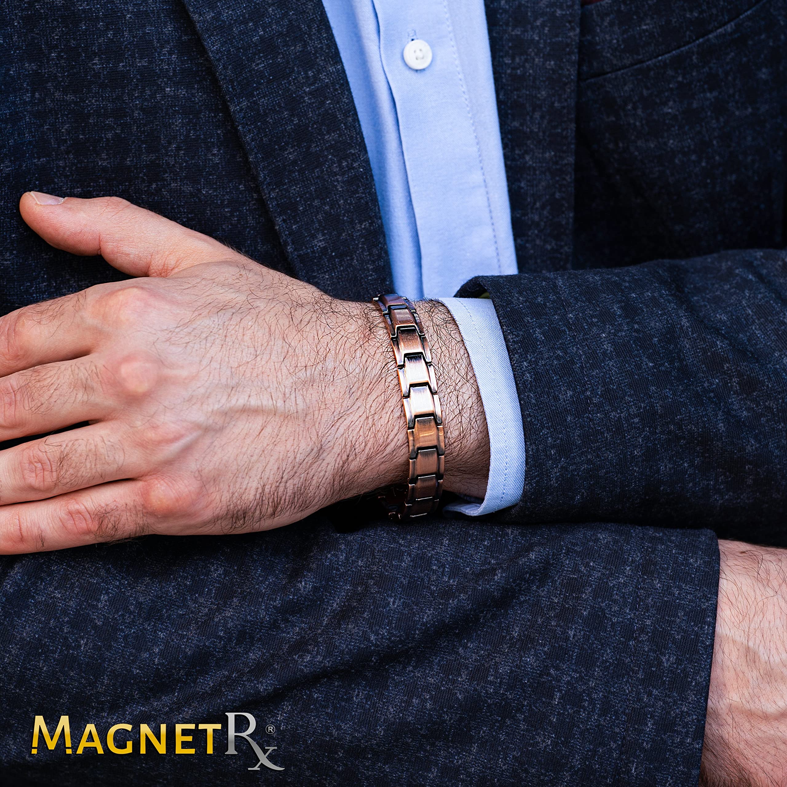 MagnetRX bracelet worn daily on wrist for versatile style