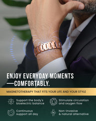 EllipseMAX butterfly clasp on MagnetRX bracelet ensuring secure wear during activities