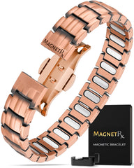 MagnetRX EllipseMAX bracelet close-up with copper texture and secure clasp for daily wear