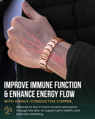 MagnetRX EllipseMAX bracelet on wrist showing adjustable fit for all-day use