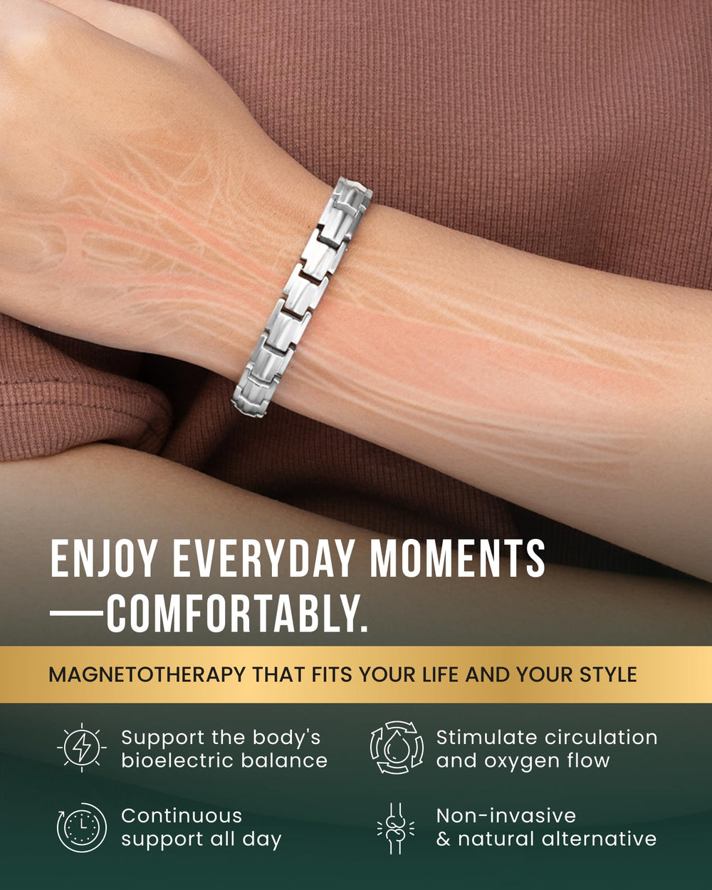 MagnetRX EllipseMAX butterfly clasp closeup — secure closure for all-day confidence.