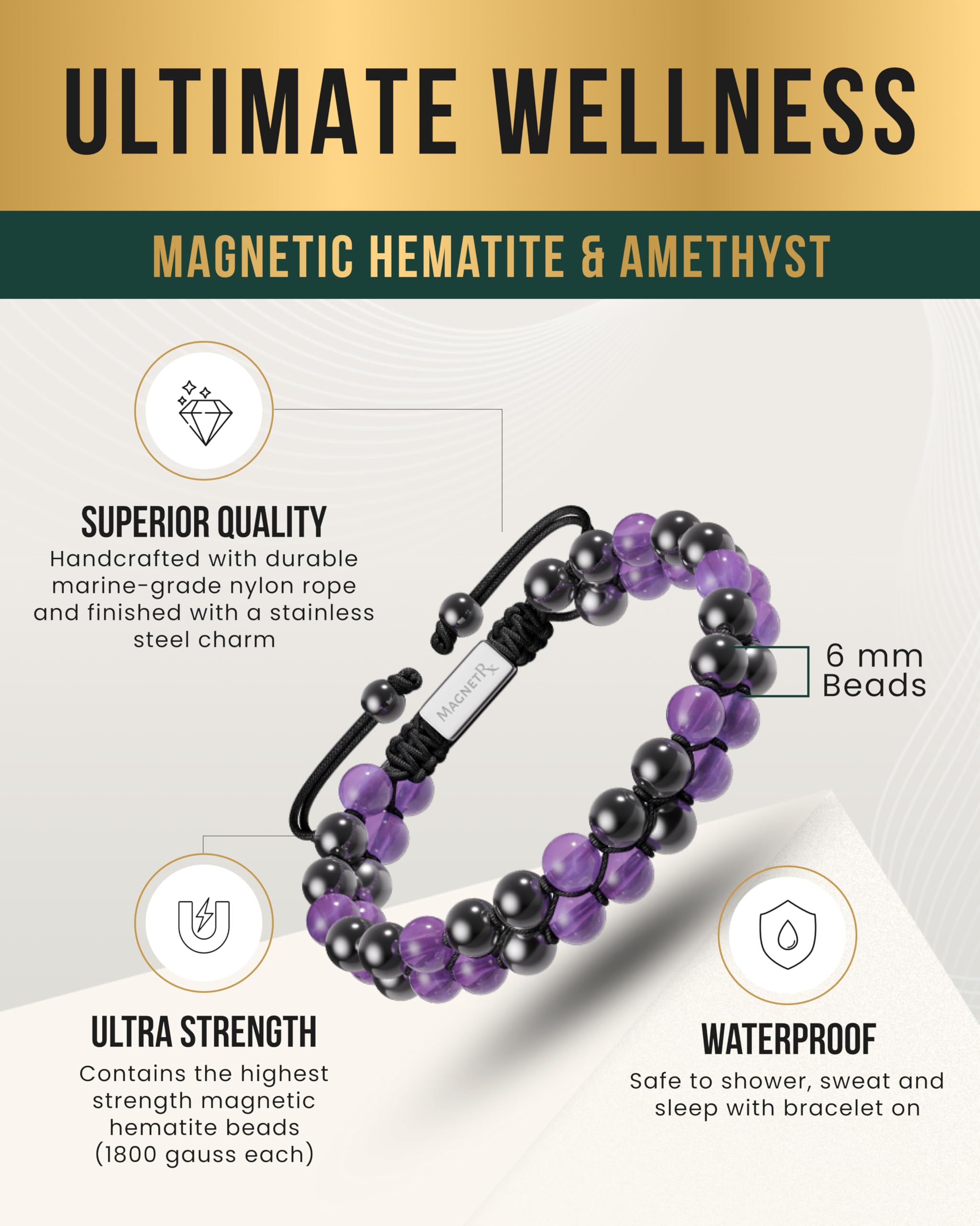 Gift-ready MagnetRX bracelet box with velvet pouch and manual.
