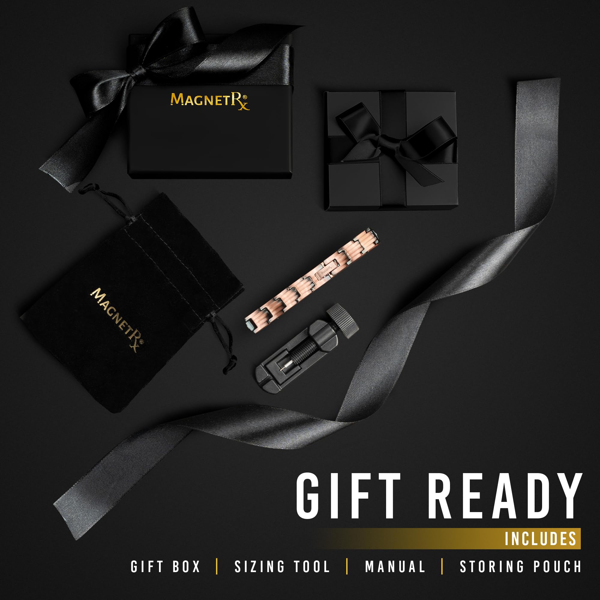 MagnetRX gift box includes velvet pouch and sizing tool for gifting