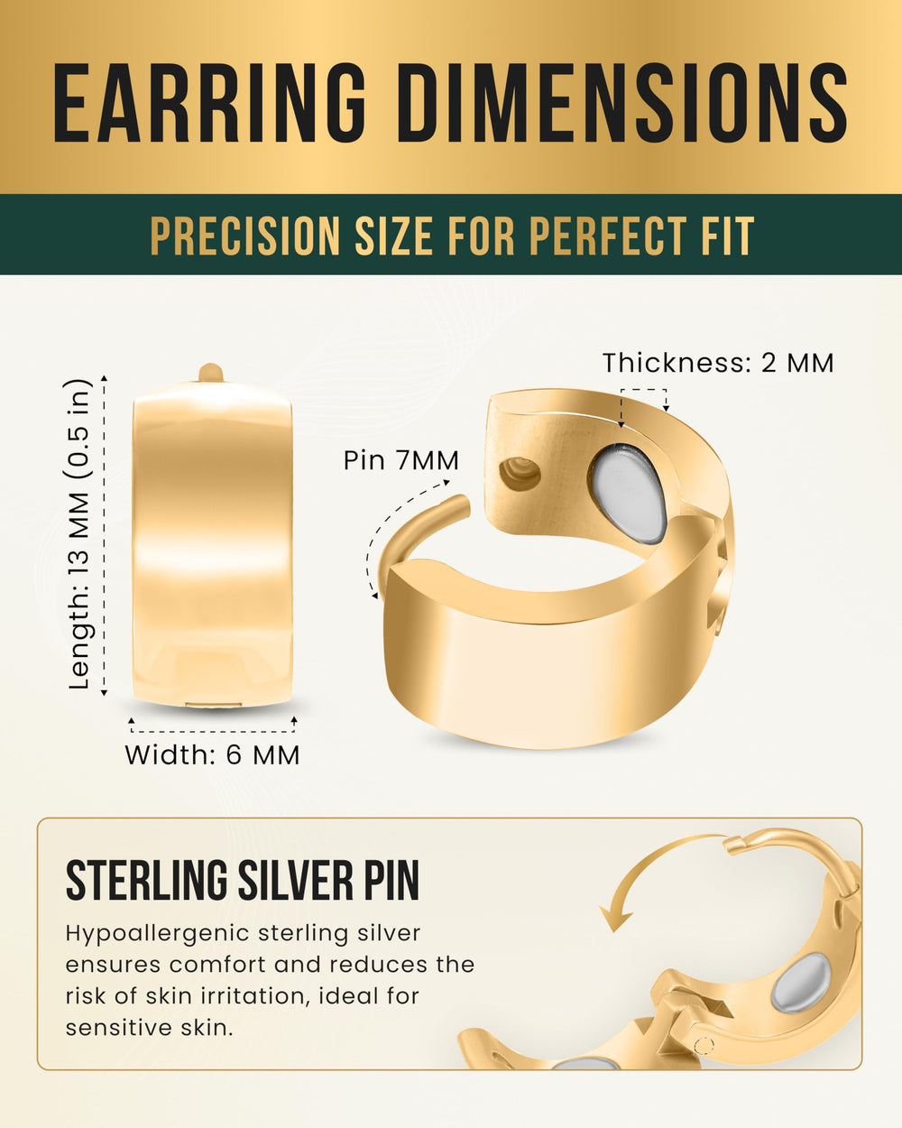 MagnetRX gold polished earrings in gift box, ready for gifting.