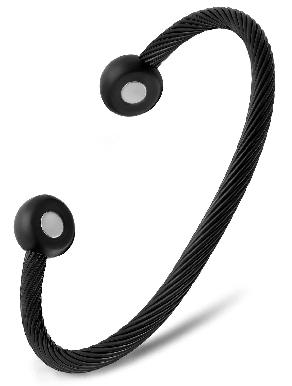 MagnetRX Magnetic Bracelet Cuff close-up shows twisted cable design for daily wear comfort
