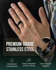 MagnetRX ring worn on wrist in a professional setting.