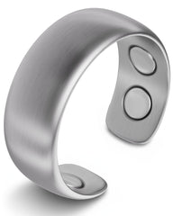MagnetRX magnetic ring in brushed silver for durable everyday wear