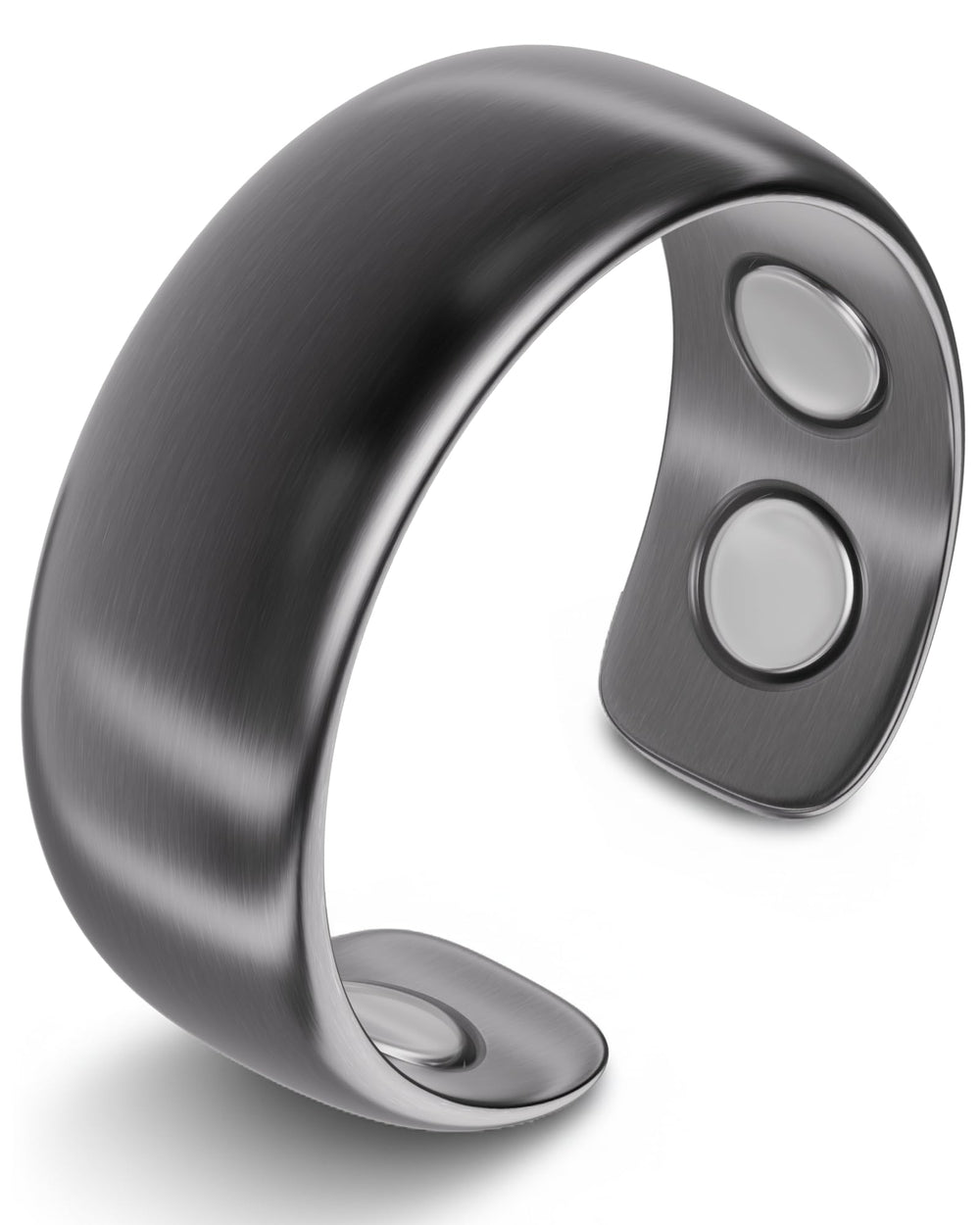 MagnetRX gunmetal magnetic ring close-up with four magnets for durability