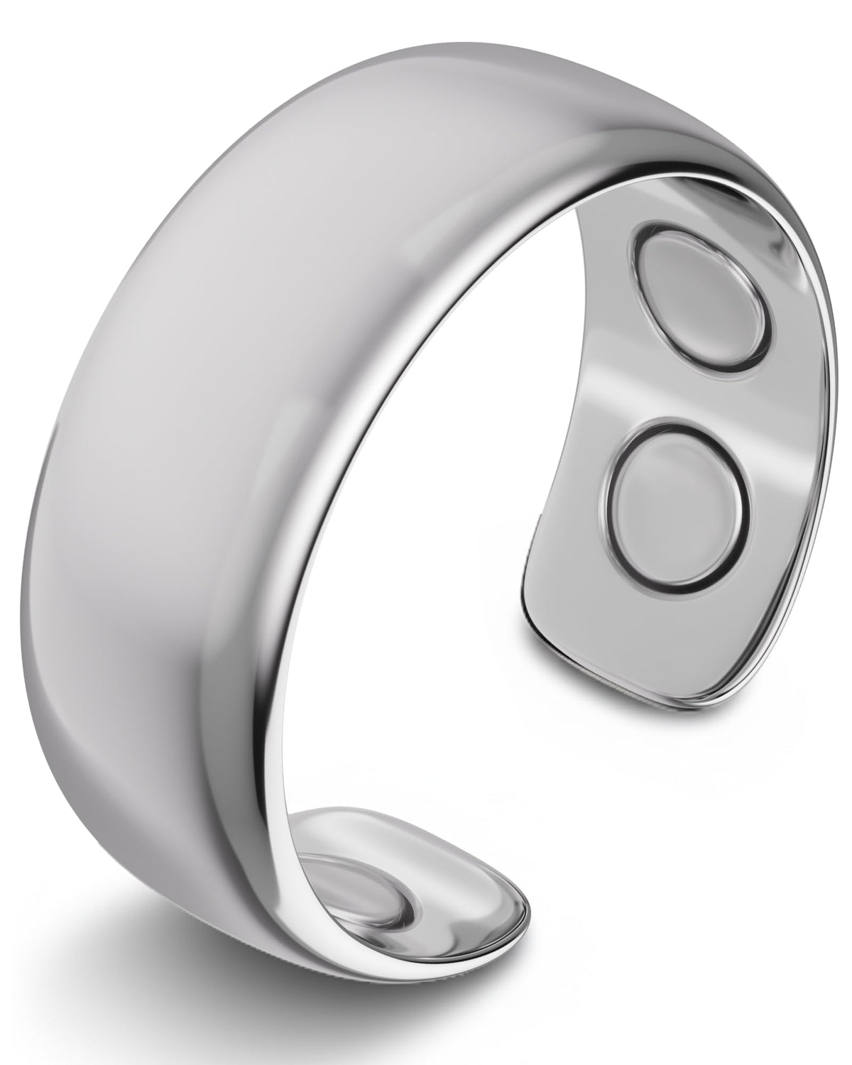 MagnetRX Magnetic Ring in polished silver for everyday wear and refined style