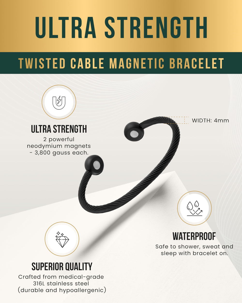 MagnetRX shows medical-grade stainless steel construction with hypoallergenic finish