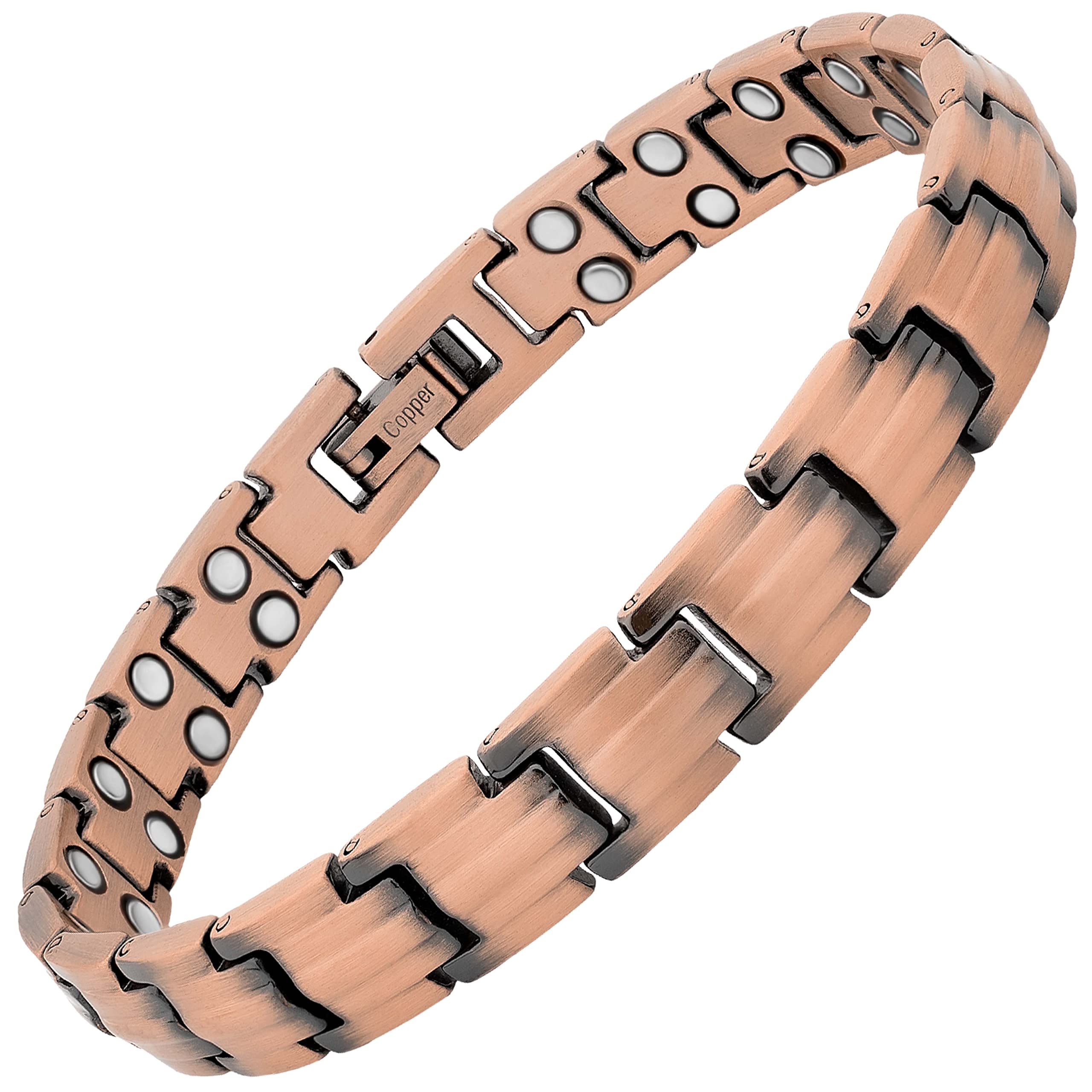 MagnetRX patina develops naturally when dry, indicating genuine copper over time