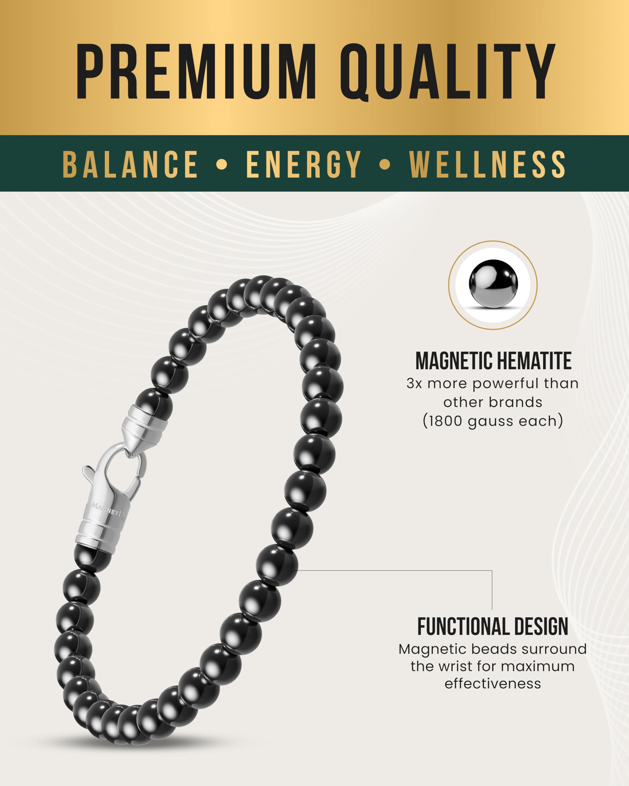 Size guide showing how to measure for MagnetRX bracelet