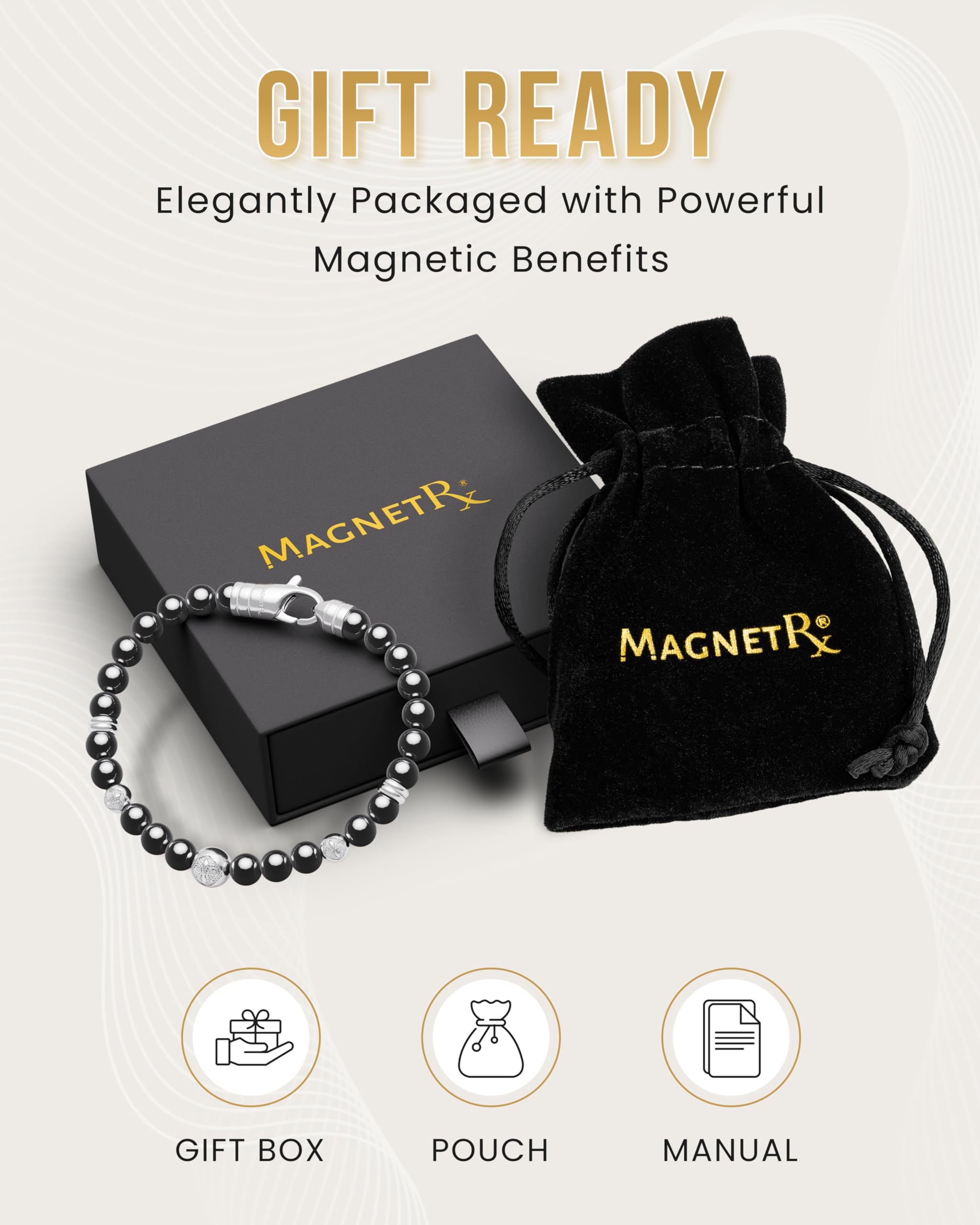 MagnetRX size-guide wrist measurement image helps find the right fit.