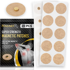 MagnetRX spot magnets on patch delivering targeted 3500-gauss stimulation for acupressure points