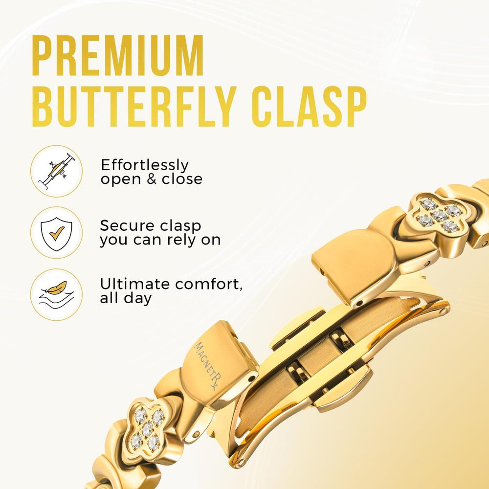 MagnetRX surgical-grade stainless steel bracelet is waterproof and hypoallergenic.