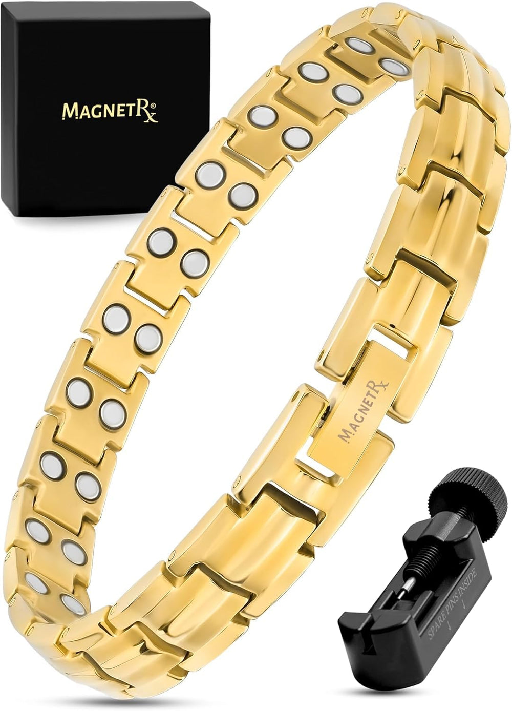 MagnetRX Women's Ultra Strength Bracelet in gold, ideal for daily elegance and comfort