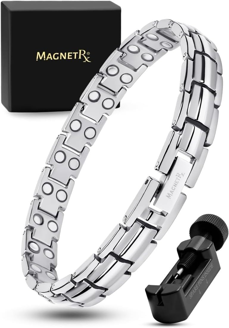 MagnetRX women's ultra-strength bracelet in silver for everyday wear and comfort.