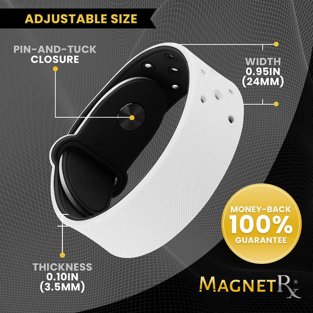 X-large MagnetRX bracelet in white for a roomier, secure fit.