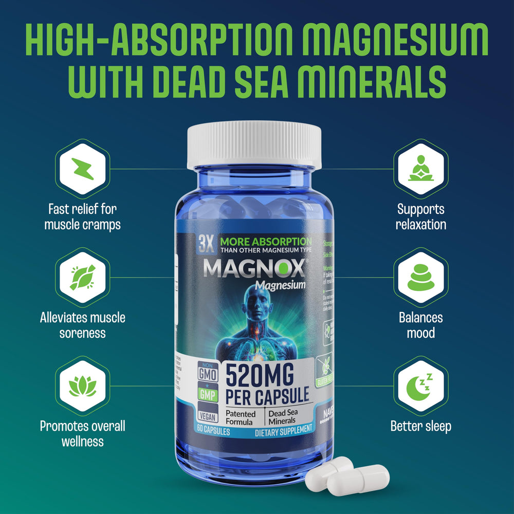 Vegan MAGNOX 520 label signals clean, plant-based magnesium