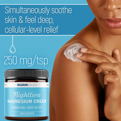 Magnum Solace night cream applied to legs for easy coverage