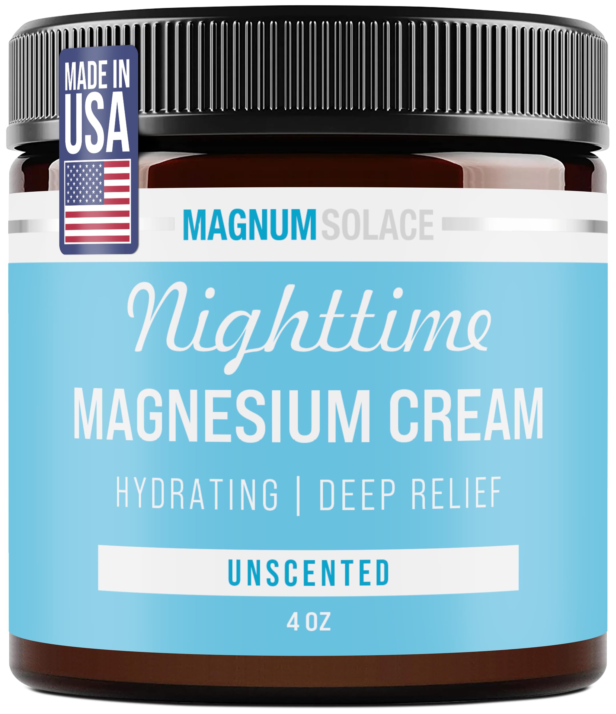 Magnum Solace Nighttime Magnesium Lotion bottle for a soothing bedtime routine
