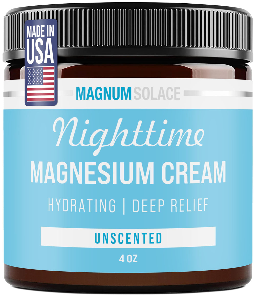 Magnum Solace Nighttime Magnesium Lotion bottle for a soothing bedtime routine