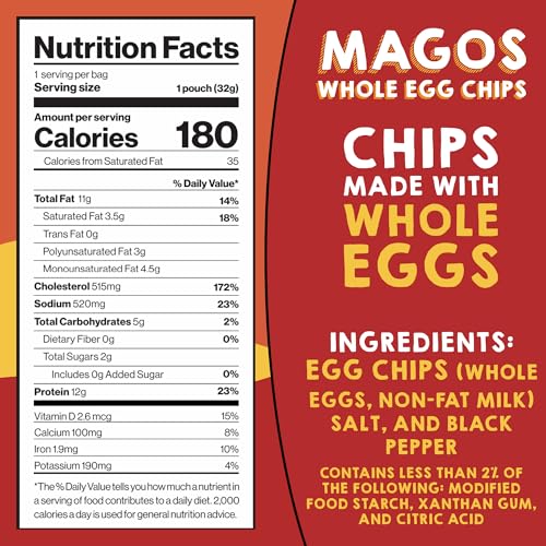 Magos Egg Chips light cracker-style crunch ready for dips and spreads.