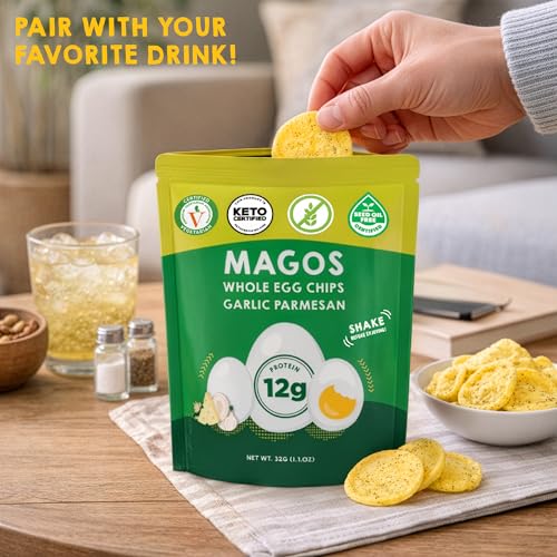 Magos Egg Chips Huevos Rancheros bag delivers bold flavor with protein boost