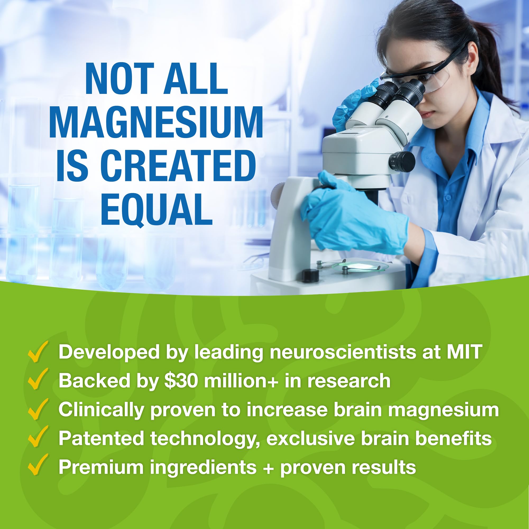 Non-GMO, kosher, gluten-free seal on Magtein packaging