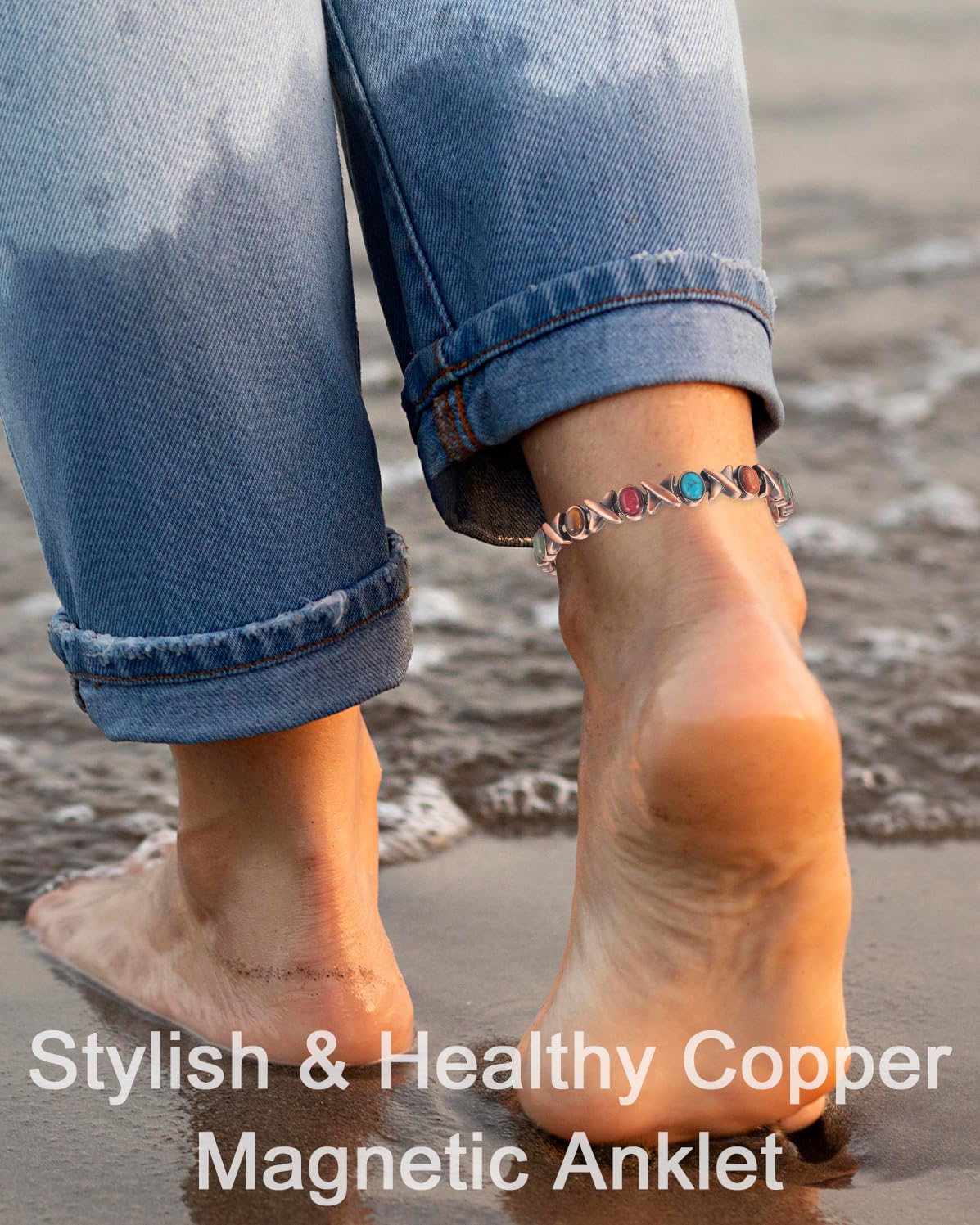 MagVIVACE hypoallergenic copper anklet minimizes irritation
