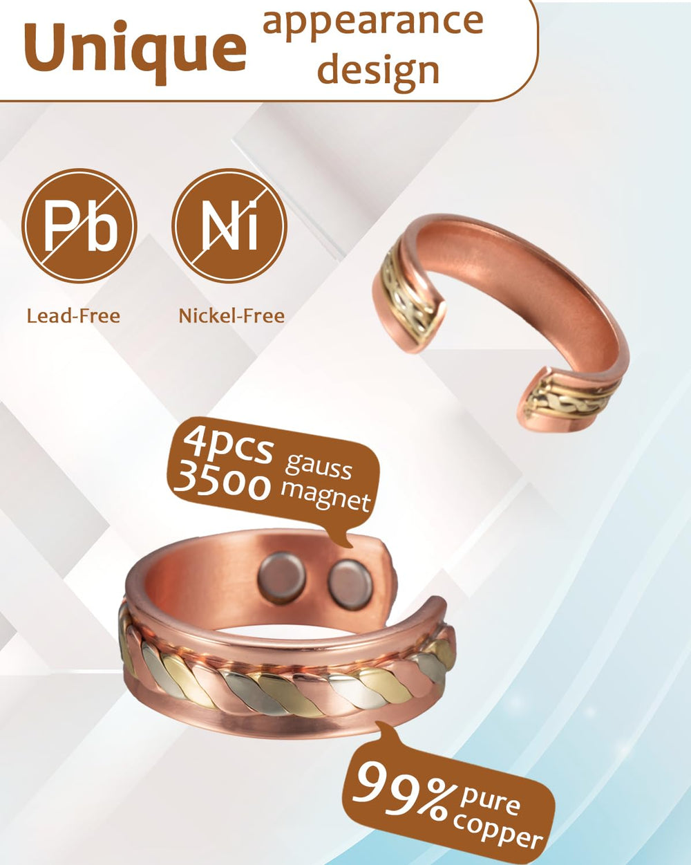 MagVIVACE gift-pack copper ring in stylish packaging.