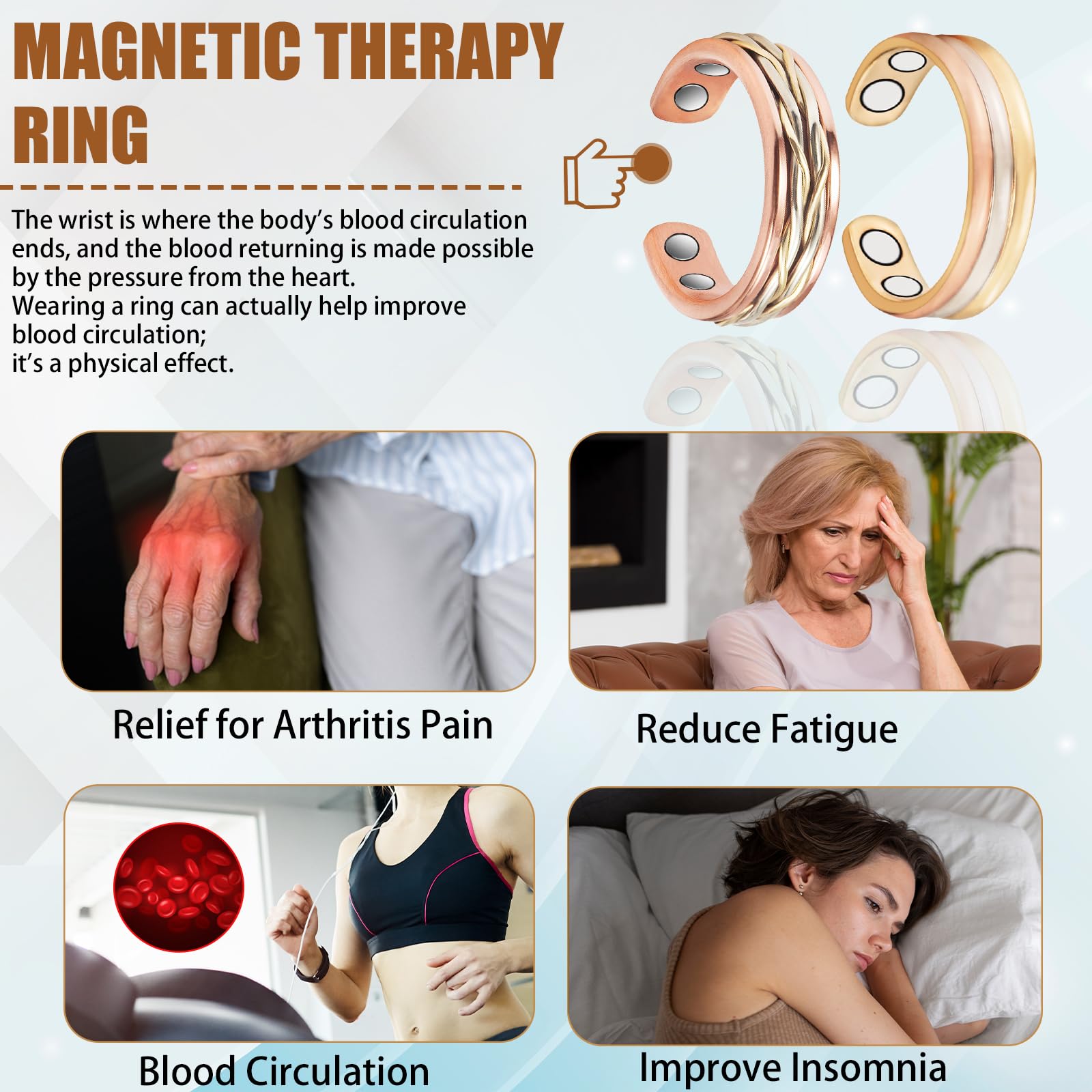 MagVIVACE copper ring hypoallergenic material suitable for sensitive skin.