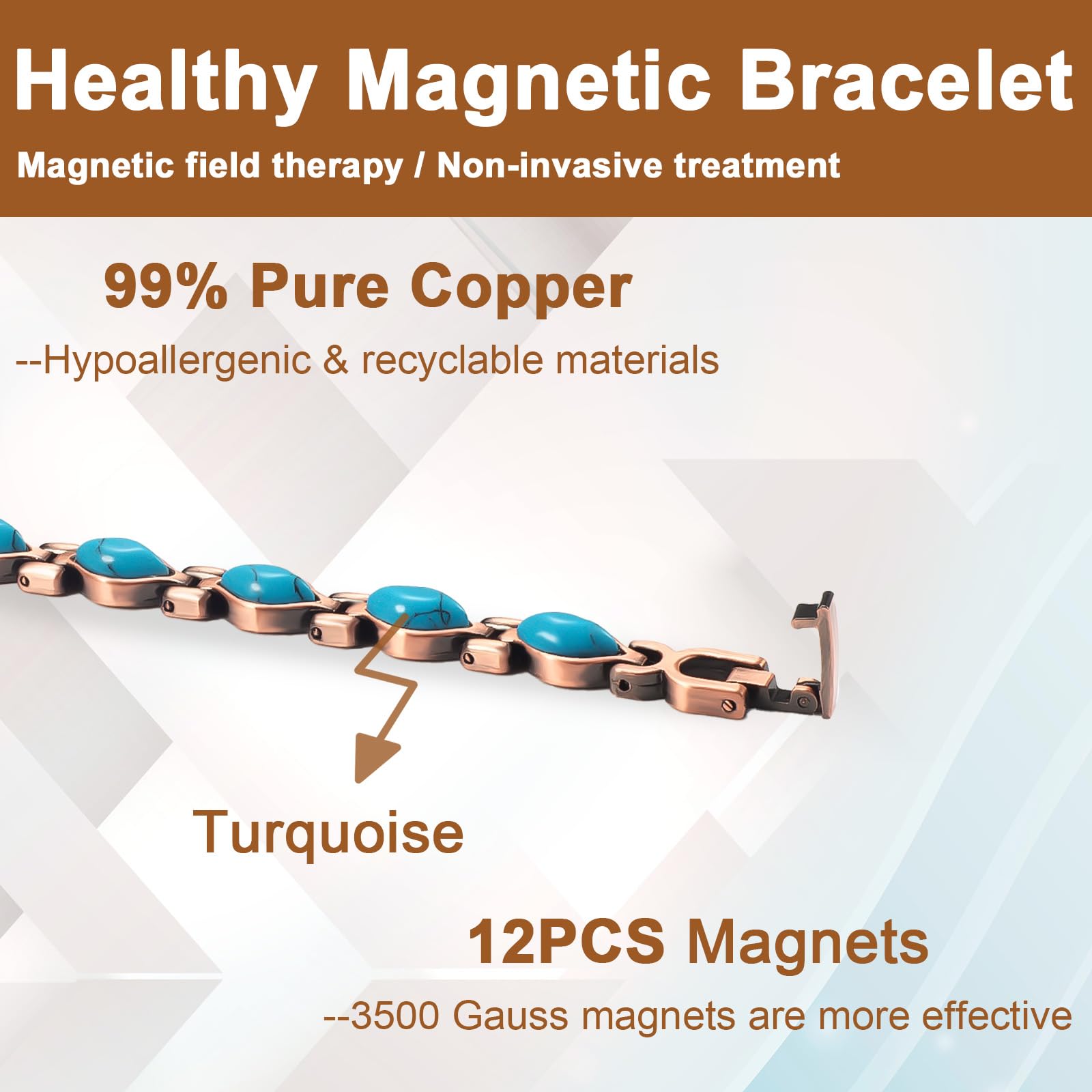 MagVIVACE elegant feminine-design bracelet, versatile for work and events.