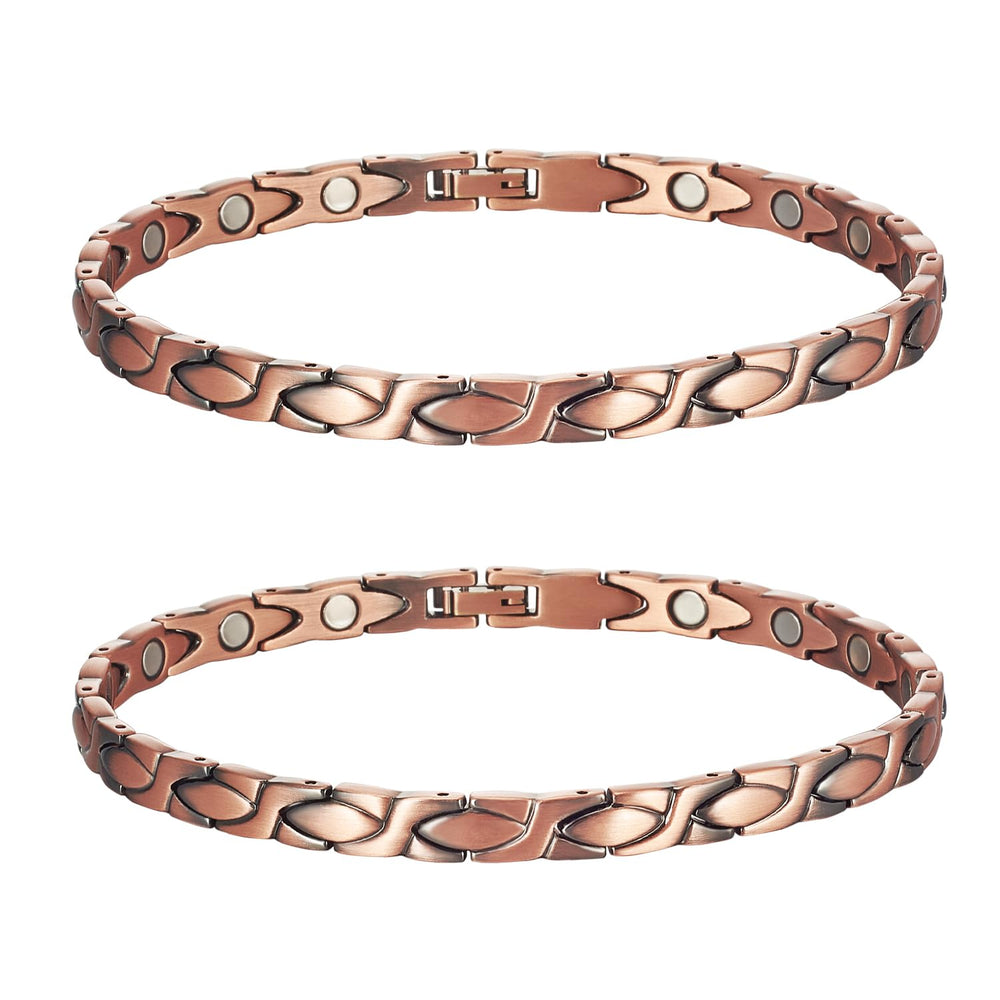 MagVIVACE pure copper anklet front view for timeless daily wear.
