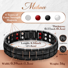 Mahnco bracelet remove tool included for easy adjustments.