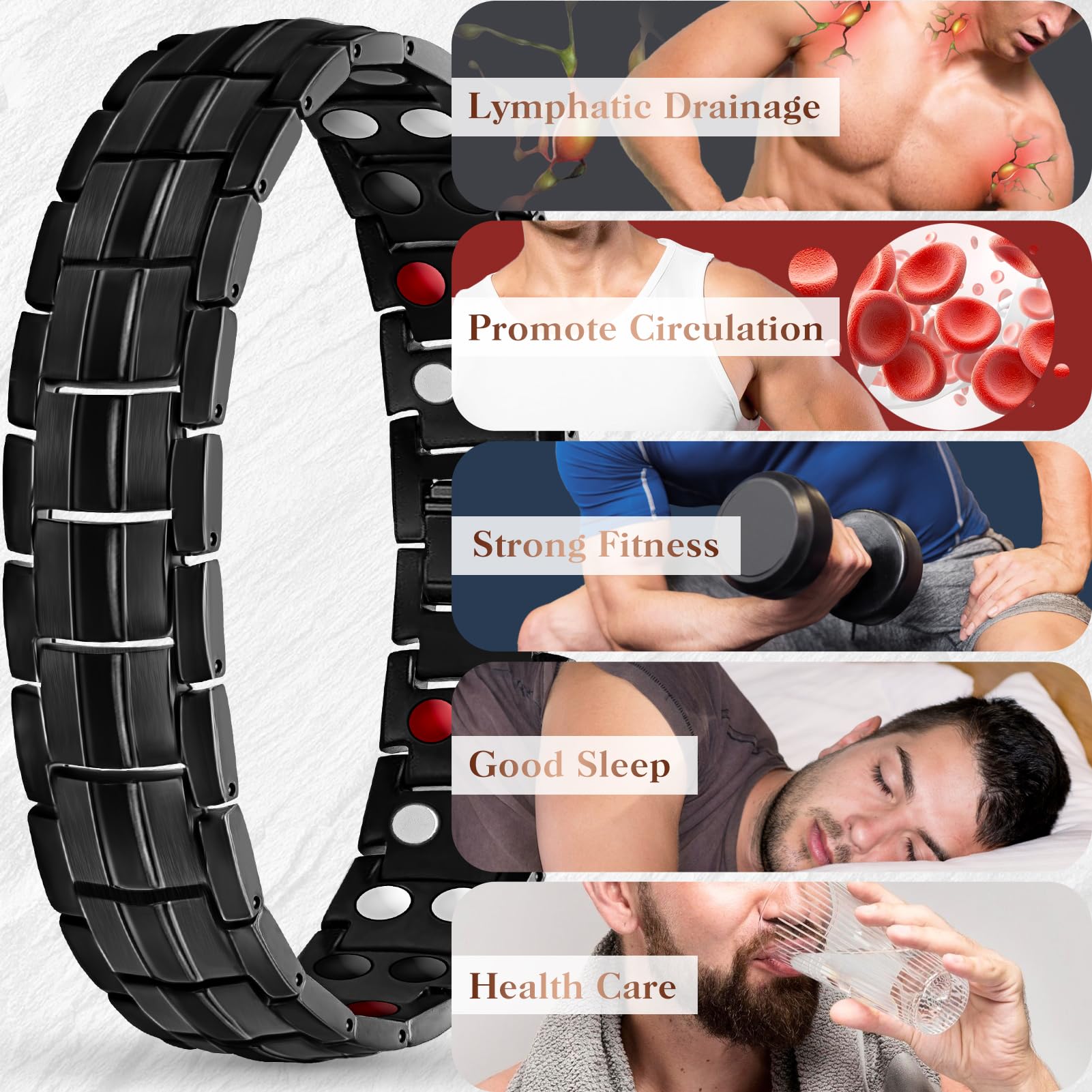 Mahnco bracelet stylish unisex design pairs with watches.
