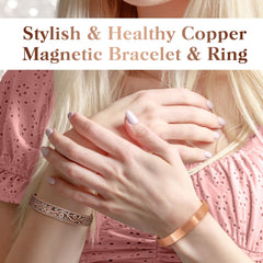 Mahnco copper bracelet worn on wrist, unisex fit for daily wear