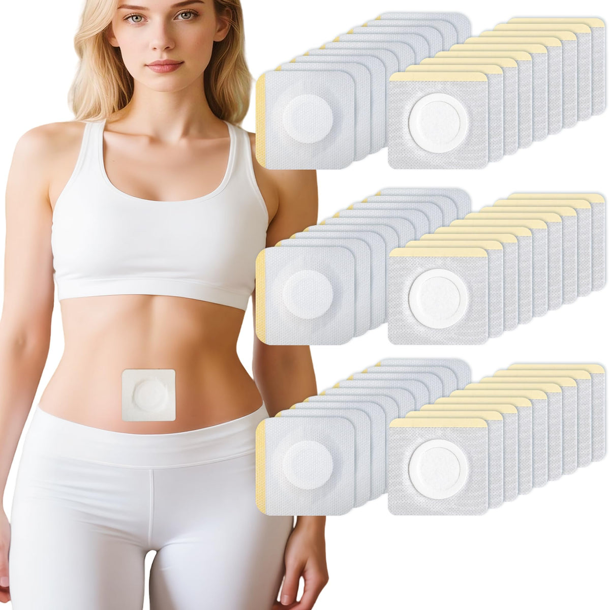 MAIBAO castor oil patch for belly button with ultra-thin adhesive that stays in place