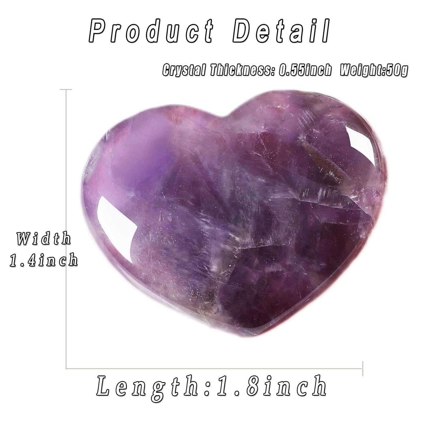 MAIBAOTA amethyst heart in hand emphasizes spiritual balance and stress relief.