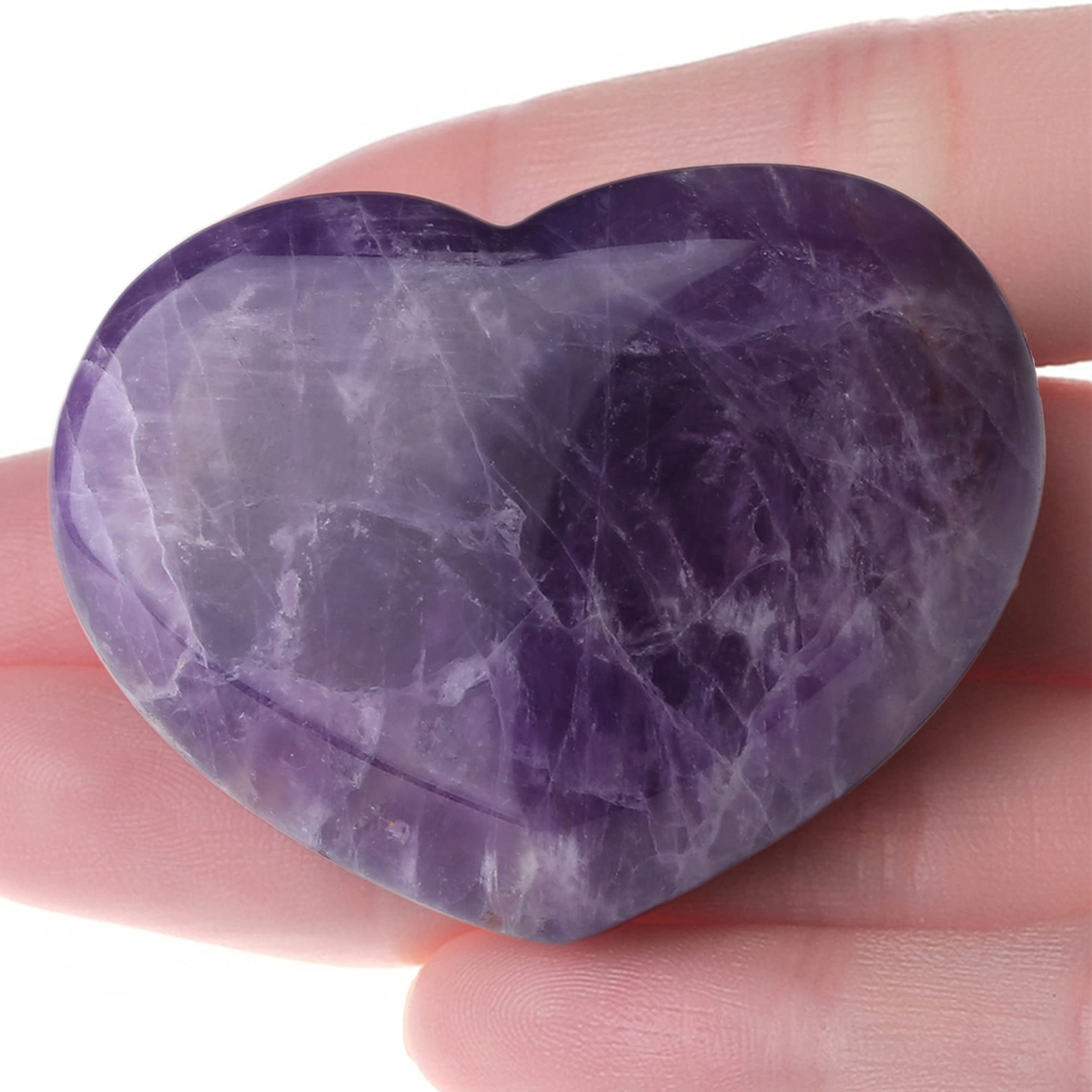 MAIBAOTA amethyst heart crystal, large polished form for meditation and calm focus.