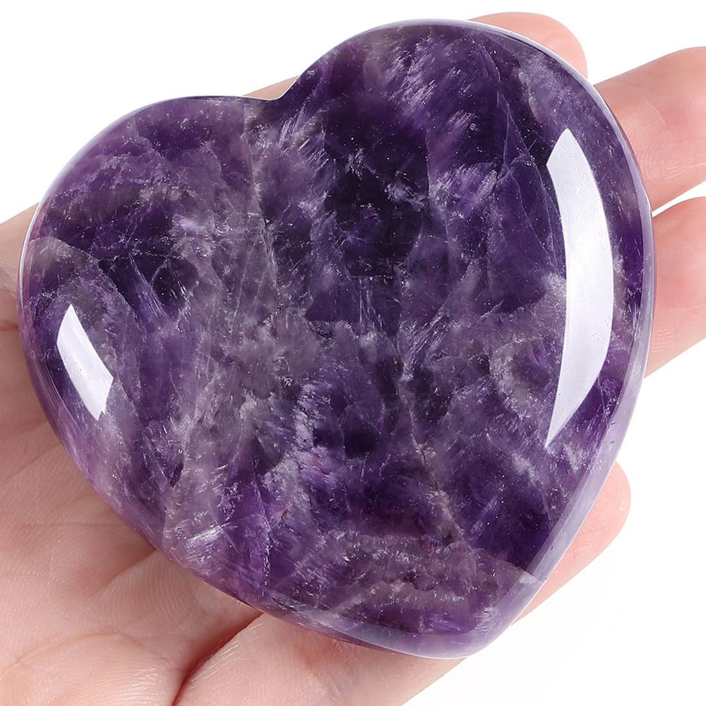 MAIBAOTA amethyst heart large stone for meditation and calm energy at home