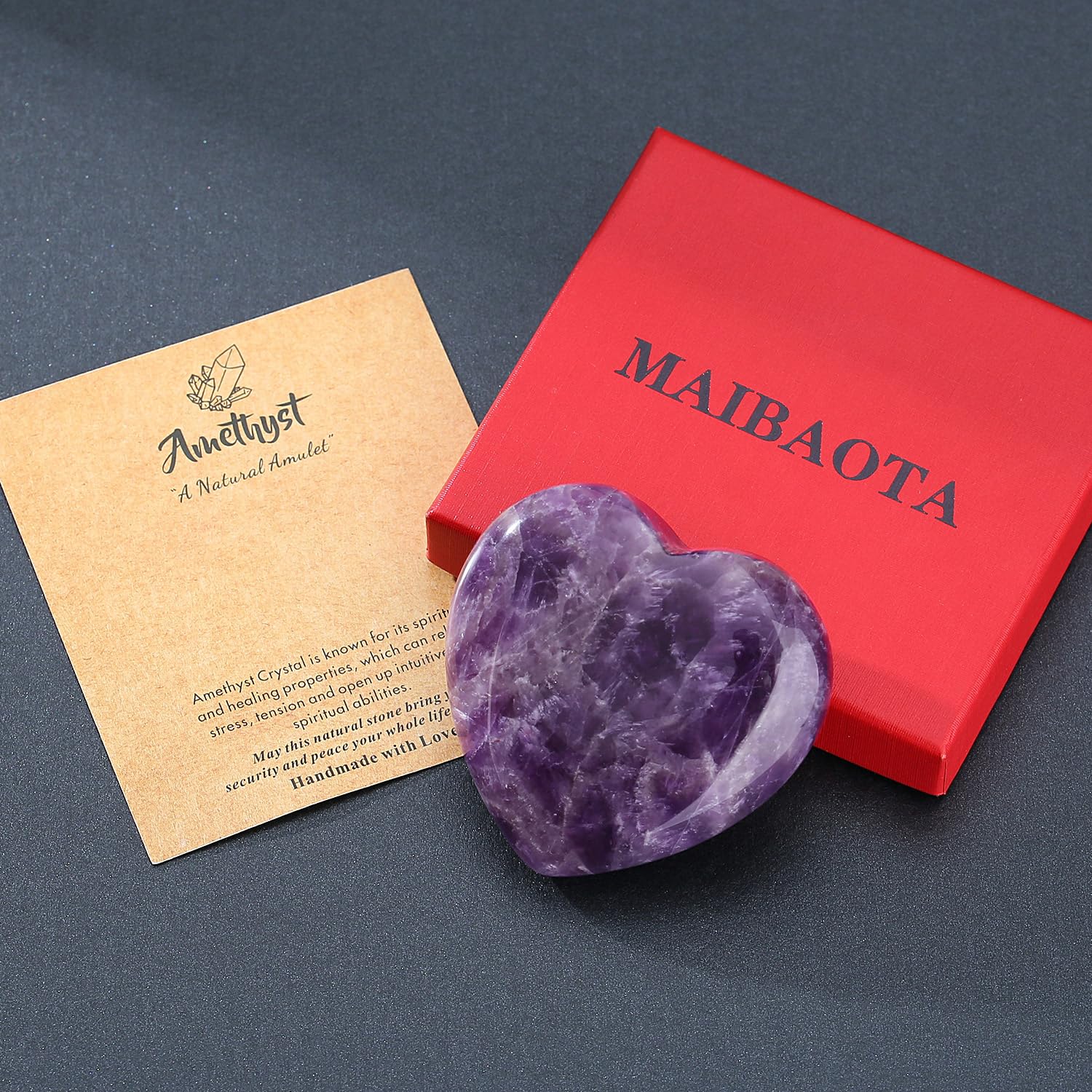 MAIBAOTA amethyst heart meditation use promotes focus and inner balance
