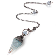 MAIBAOTA aquamarine pendulum crystal wrap highlights resin body for precise divination practice.