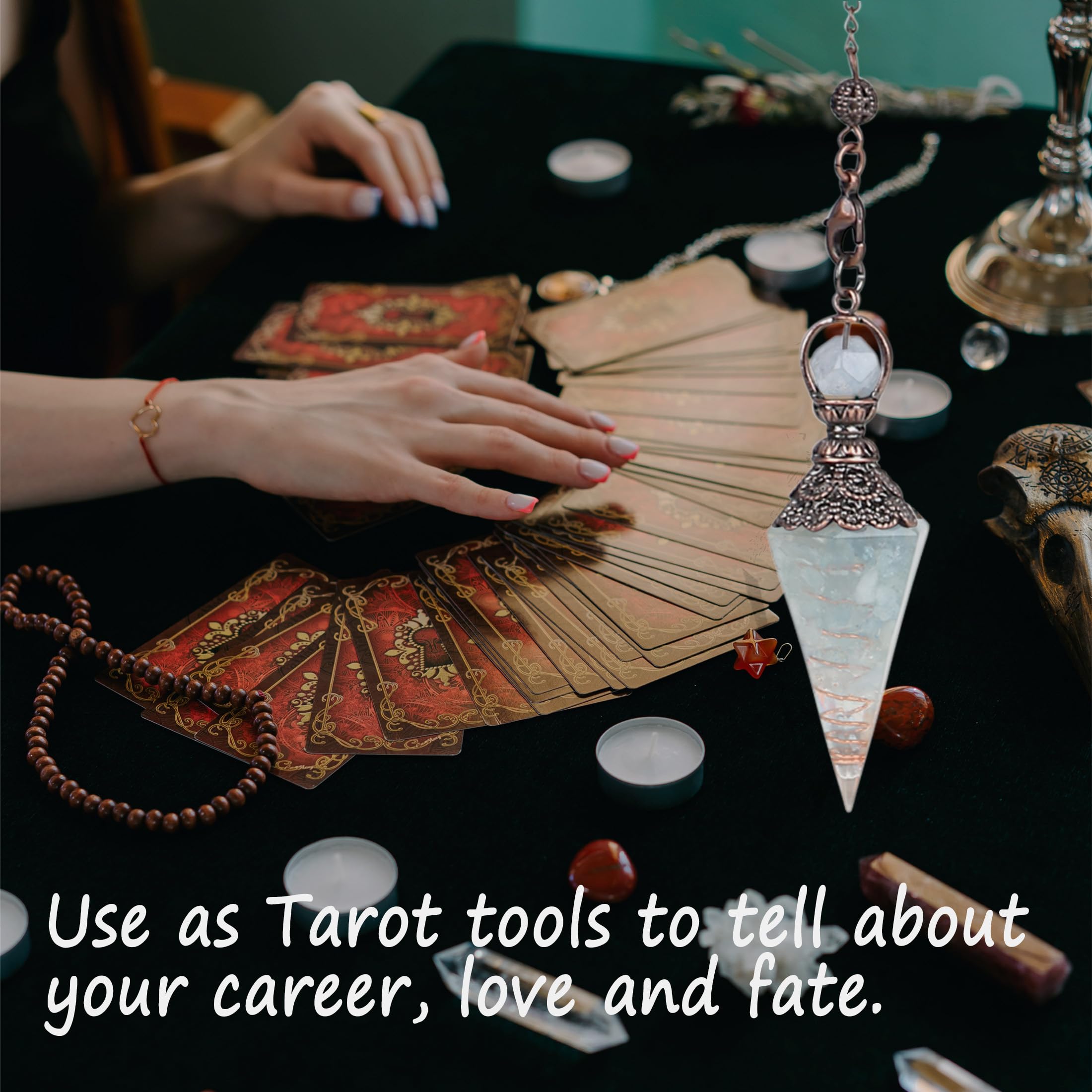 MAIBAOTA pendulum in meditation setup supports inner guidance and calm focus.