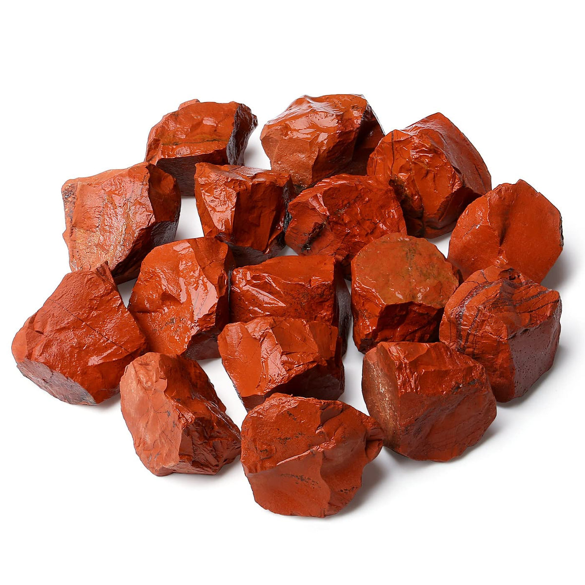MAIBAOTA Red Jasper raw stone close-up highlighting natural texture for collection and tactile meditation.