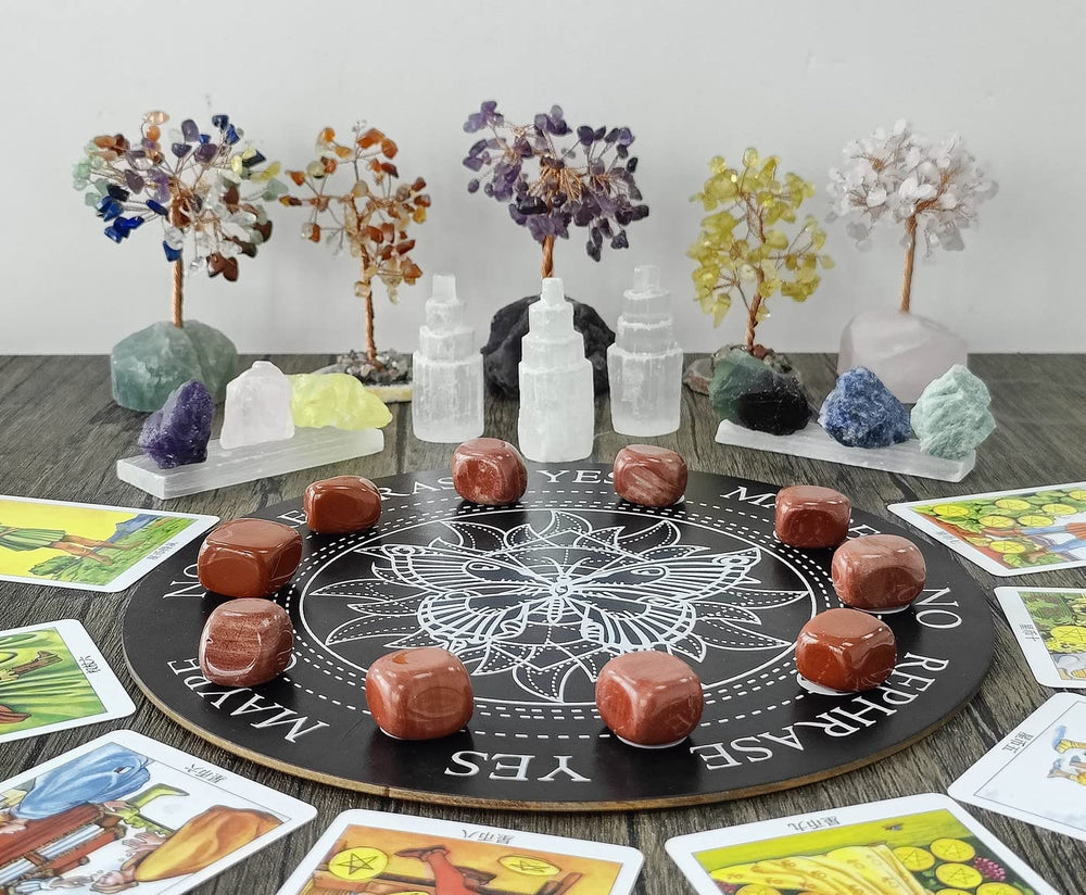 MAIBAOTA red jasper stones arranged for vase decor.