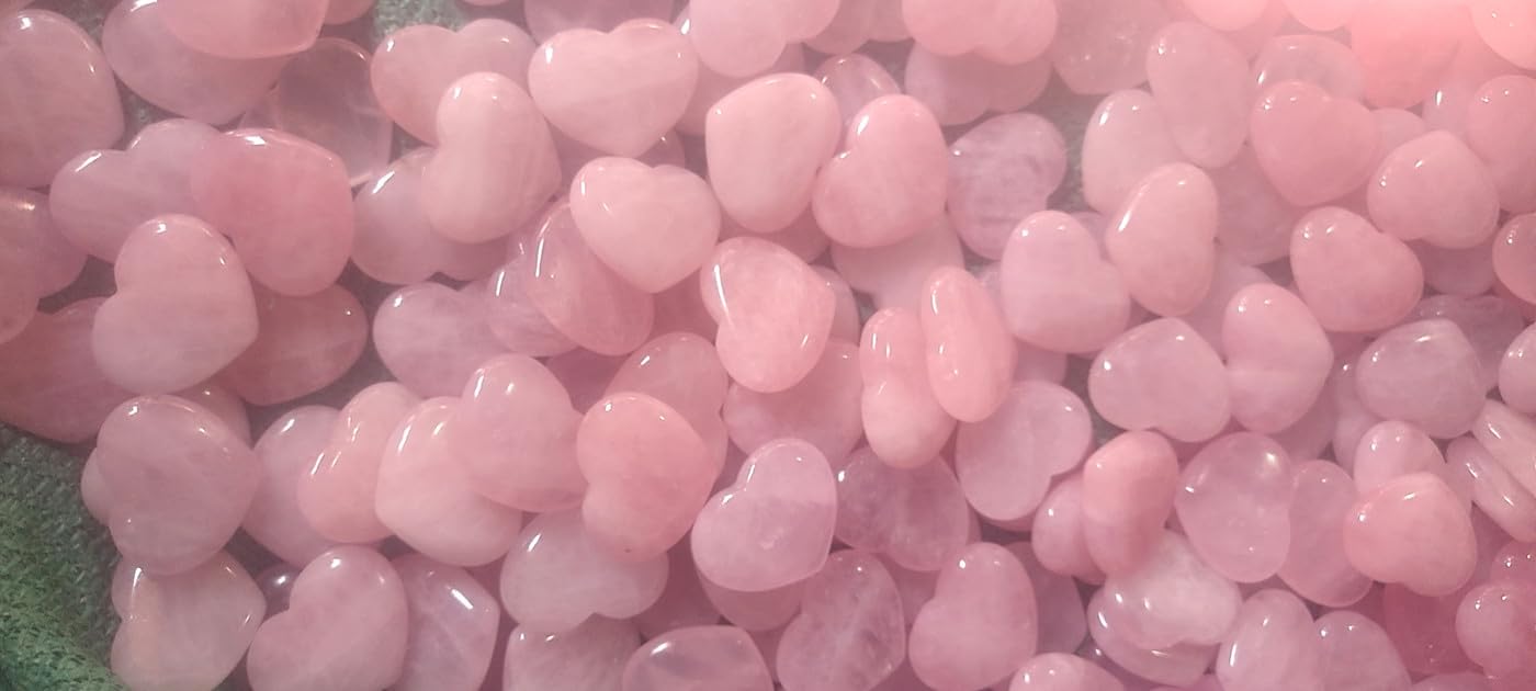 MAIBAOTA rose quartz heart on desk, enhances calm ambiance