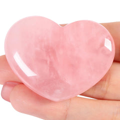 MAIBAOTA rose quartz heart 45mm front view, ideal romantic gift and decor