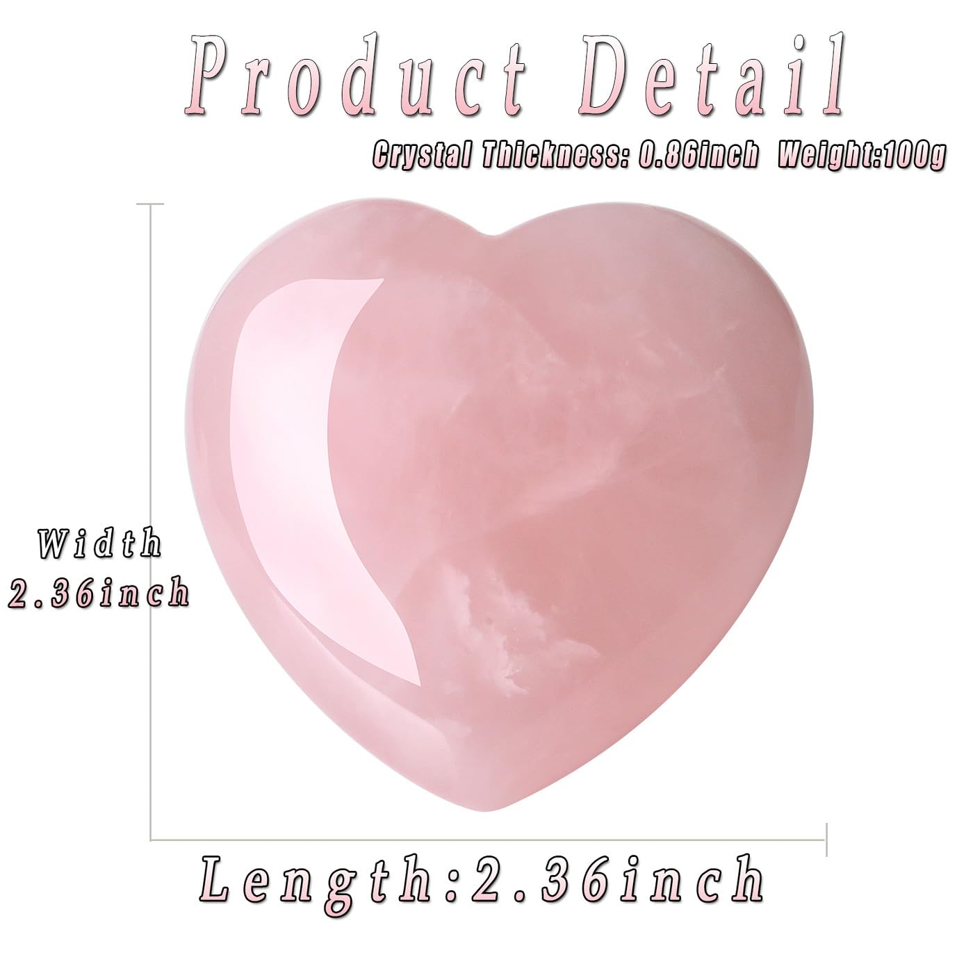 MAIBAOTA rose quartz heart closeup reveals natural color variations
