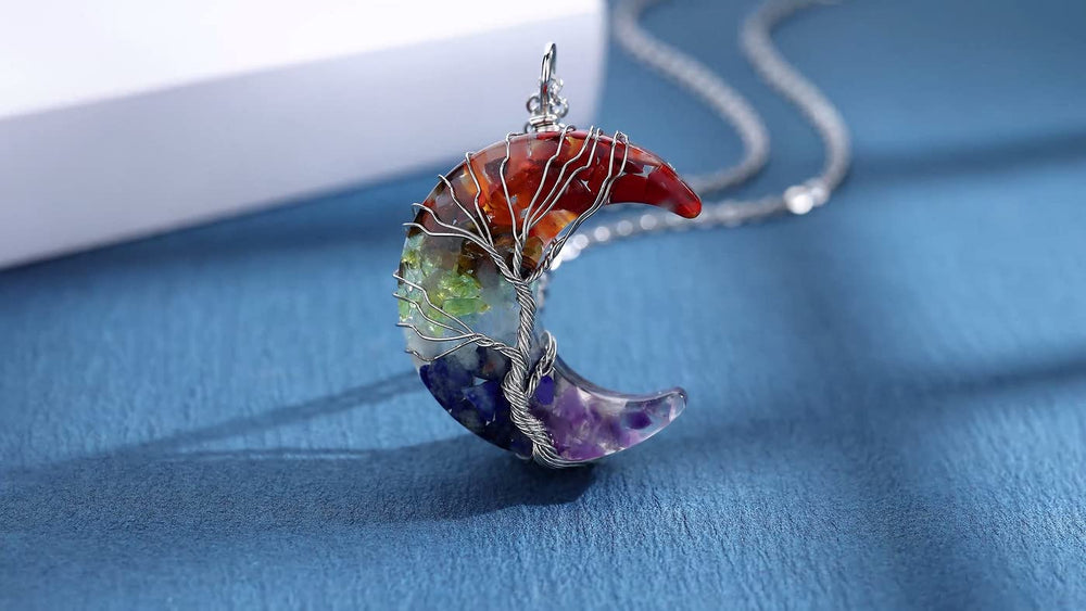 MAIBAOTA tree life pendant on wire-wrapped necklace for wisdom and vitality